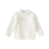 Dave&Bella Toddler Girls Adorable Pink/White Lace Collar T-shirts Tops