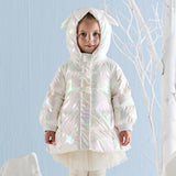 Dave&Bella Toddler Girls Winter Casual Outwear Waterproof Mid-length Hooded Down Coats