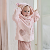 Dave&Bella Toddler Girls/Boys Cute Animal Style Hooded Plush Pajamas