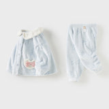 Dave&Bella Toddler Girls Gentle Blue Soft Plush Indoor Pajamas