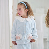 Dave&Bella Toddler Girls Gentle Blue Soft Plush Indoor Pajamas
