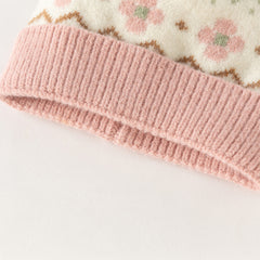 Dave&Bella Toddler Girls/Boys Orange Pink/Navy Blue Soft Ear-protection Pullover Hats