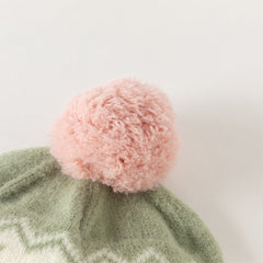 Dave&Bella Toddler Girls/Boys Orange Pink/Navy Blue Soft Ear-protection Pullover Hats