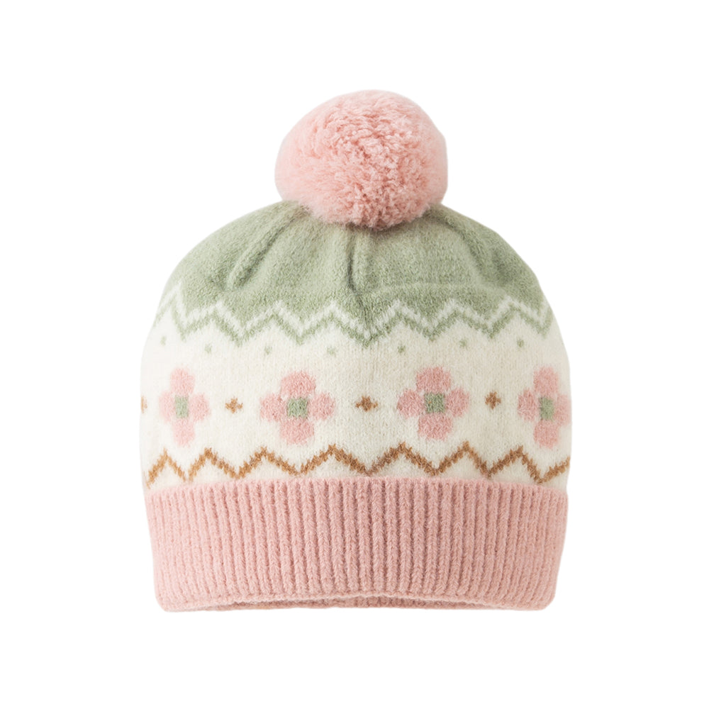 Dave&Bella Toddler Girls/Boys Orange Pink/Navy Blue Soft Ear-protection Pullover Hats