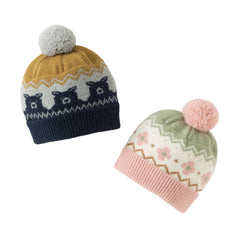 Dave&Bella Toddler Girls/Boys Orange Pink/Navy Blue Soft Ear-protection Pullover Hats