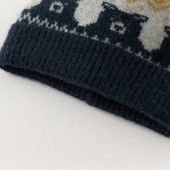 Dave&Bella Toddler Girls/Boys Orange Pink/Navy Blue Soft Ear-protection Pullover Hats