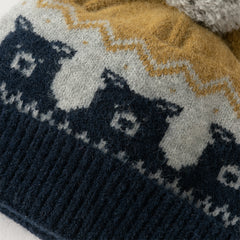 Dave&Bella Toddler Girls/Boys Orange Pink/Navy Blue Soft Ear-protection Pullover Hats