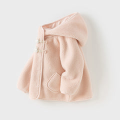 Dave&Bella Toddler Girls Winter Charming Pink Outwear Soft Plush-lined Hooded Coats