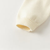 Dave&Bella Toddler Girls/Boys Versatile Beige Cotton Cozy Pullover Sweaters