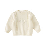 Dave&Bella Toddler Girls/Boys Versatile Beige Cotton Cozy Pullover Sweaters