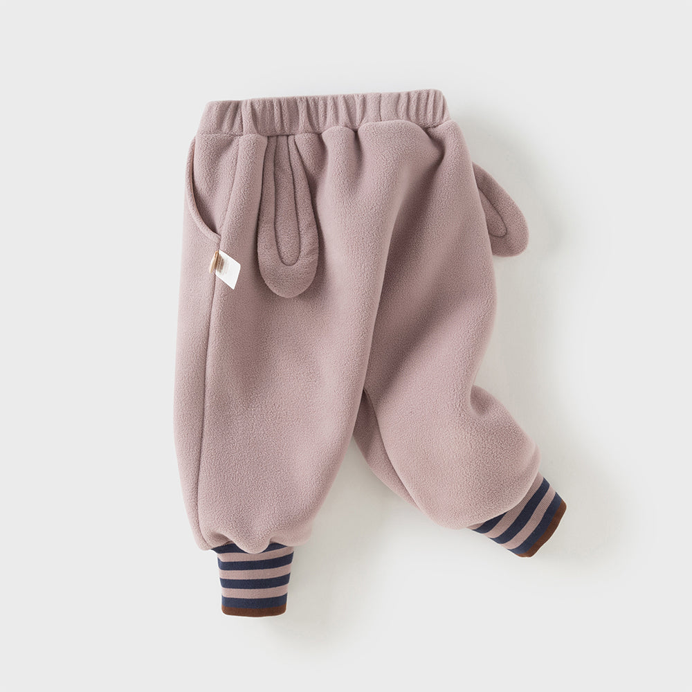 Dave&Bella Toddler Girls/Boys Pink/Brown Cute Loose Fleece Pants