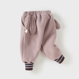 Dave&Bella Toddler Girls/Boys Pink/Brown Cute Loose Fleece Pants
