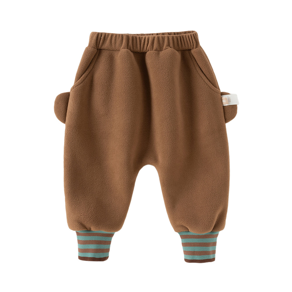 Dave&Bella Toddler Girls/Boys Pink/Brown Cute Loose Fleece Pants