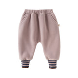 Dave&Bella Toddler Girls/Boys Pink/Brown Cute Loose Fleece Pants