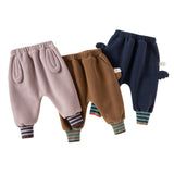 Dave&Bella Toddler Girls/Boys Pink/Brown Cute Loose Fleece Pants