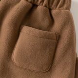 Dave&Bella Toddler Girls/Boys Pink/Brown Cute Loose Fleece Pants