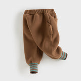 Dave&Bella Toddler Girls/Boys Pink/Brown Cute Loose Fleece Pants