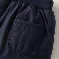 Dave&Bella Toddler Boys Winter Chinese-style Navy Blue Cozy Loose Down Pants