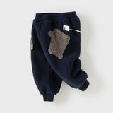 Dave&Bella Toddler Girls/Boys Versatile Adjustable Waistband Plush-lined Sweatpants