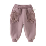 Dave&Bella Toddler Girls/Boys Versatile Adjustable Waistband Plush-lined Sweatpants
