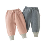 Dave&Bella Toddler Girls Sweet Pink/Grey Warm Pants