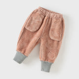 Dave&Bella Toddler Girls Sweet Pink/Grey Warm Pants