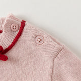 Dave&Bella Kids Girls Elegant Pink/Beige Versatile Pullover Soft Pure Cashmere Sweaters