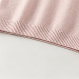 Dave&Bella Kids Girls Elegant Pink/Beige Versatile Pullover Soft Pure Cashmere Sweaters