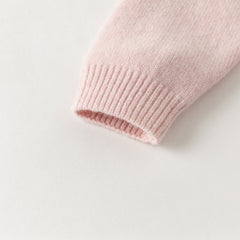Dave&Bella Kids Girls Elegant Long-sleeved Versatile Pullover Pure Cashmere Sweater Tops