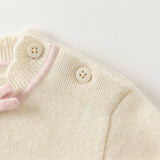 Dave&Bella Kids Girls Elegant Pink/Beige Versatile Pullover Soft Pure Cashmere Sweaters