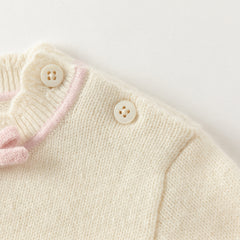 Dave&Bella Kids Girls Elegant Long-sleeved Versatile Pullover Pure Cashmere Sweater Tops