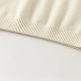 Dave&Bella Kids Girls Elegant Pink/Beige Versatile Pullover Soft Pure Cashmere Sweaters