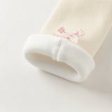 Dave&Bella Kids Girls Beige/Grey Plush-lined Warm Footless Tights Leggings
