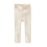 Dave&Bella Kids Girls Beige/Grey Plush-lined Warm Footless Tights Leggings