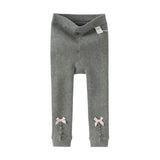 Dave&Bella Kids Girls Beige/Grey Plush-lined Warm Footless Tights Leggings