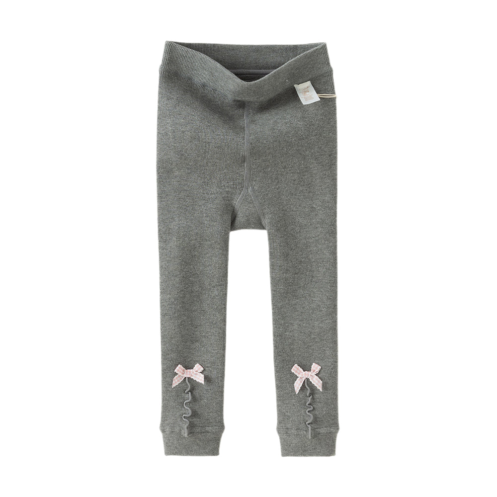 Dave&Bella Kids Girls Beige/Grey Plush-lined Warm Footless Tights Leggings