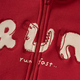 Dave&Bella Toddler Boys Festival Red Long-sleeved Hooded Outwear Plush-lined Coats