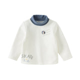 Dave&Bella Toddler Boys Gentle White Turtle Long Sleeve T-shirts Tops