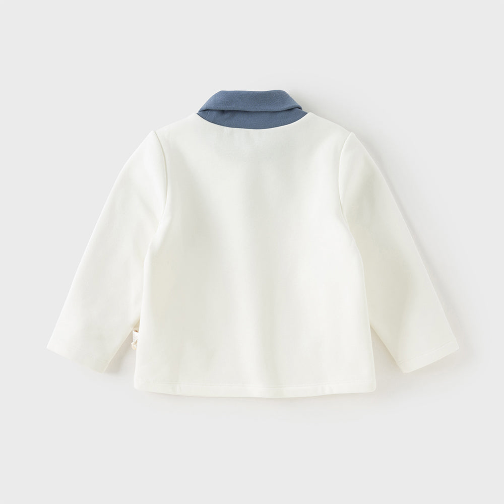 Dave&Bella Toddler Boys Gentle White Turtle Long Sleeve T-shirts Tops
