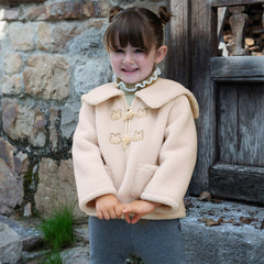 Dave&Bella Toddler Girls Sweet Beige Outwear Long-sleeved Padded Coats