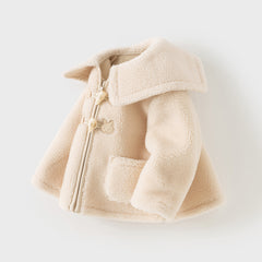 Dave&Bella Toddler Girls Sweet Beige Outwear Long-sleeved Padded Coats