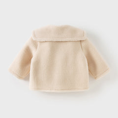 Dave&Bella Toddler Girls Sweet Beige Outwear Long-sleeved Padded Coats