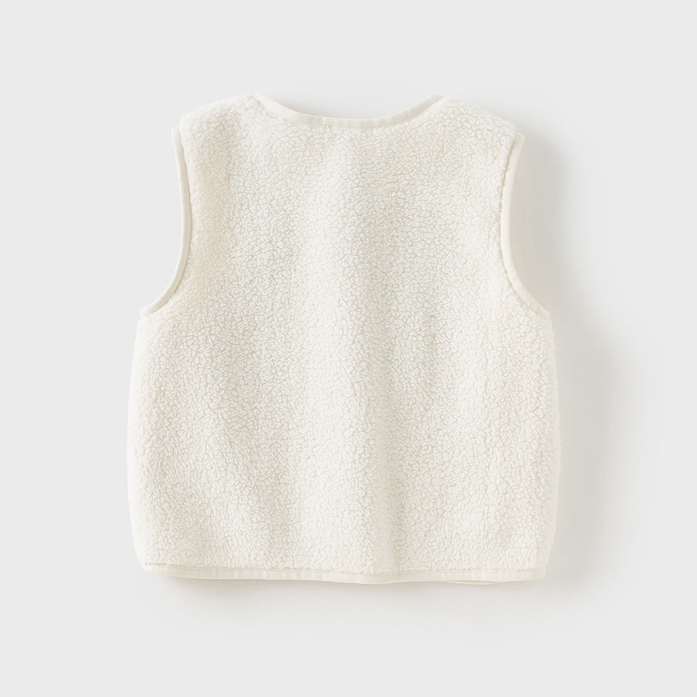 Dave&Bella Toddler Girls Adorable Sleeveless Beige Vests