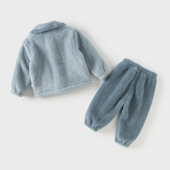 Dave&Bella Toddler Girls/Boys Winter Cozy Plush Long Sleeve Night Pajamas