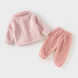 Dave&Bella Toddler Girls/Boys Cozy Plush Long Sleeve Night Pajamas