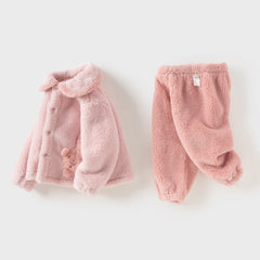 Dave&Bella Toddler Girls/Boys Winter Cozy Plush Long Sleeve Night Pajamas