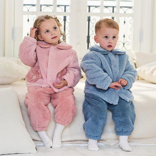 Dave&Bella Toddler Girls/Boys Winter Cozy Plush Long Sleeve Night Pajamas