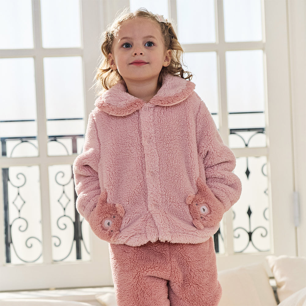Dave&Bella Toddler Girls/Boys Cozy Plush Long Sleeve Night Pajamas