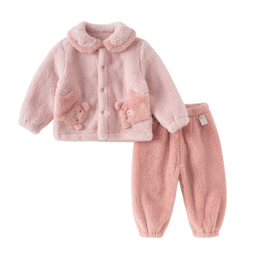 Dave&Bella Toddler Girls/Boys Winter Cozy Plush Long Sleeve Night Pajamas