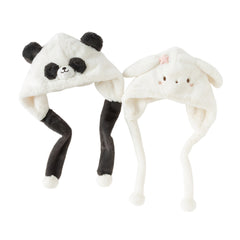 Dave&Bella Toddler Girls/Boys Soft Plush Ear-Warming Playful Panda/Rabbit-Shaped Hats